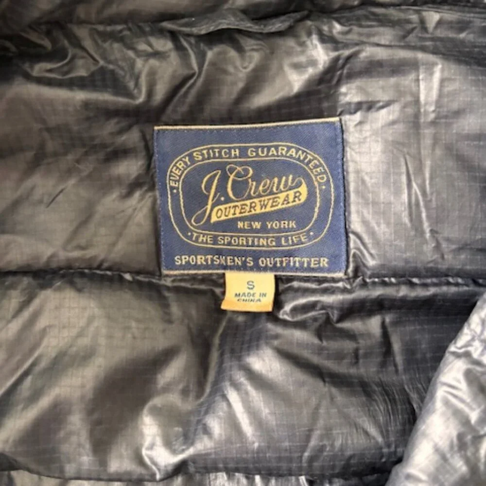 Vintage J. Crew Outwear New York Down Puffer Collared Jacket - small